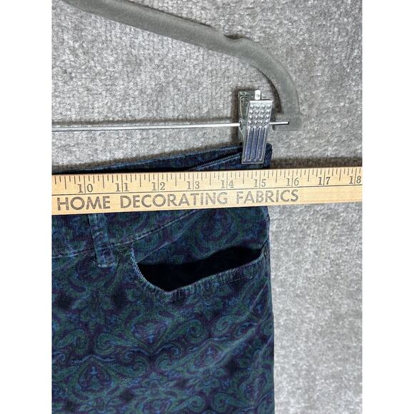 Croft & Barrow Paisley Print Corduroy Jeans Womens Size 8 Stretch Pockets - Picture 4 of 7